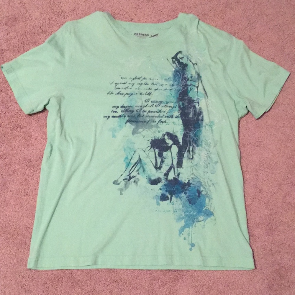 Express men's mint green shirt XL